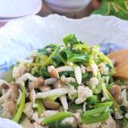 食感を活かして♪「つるむらさきと鶏ひき肉のシンプル炒め」