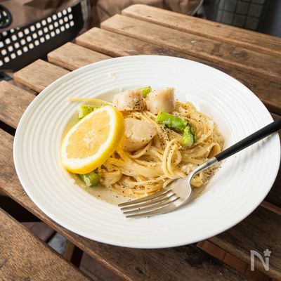 【ささっと作れて旨い!】ホタテのレモンクリームパスタ