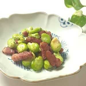 とのちゃまの作ってみた!投稿(ビールにぴったり！やみつき！そら豆ベーコン)