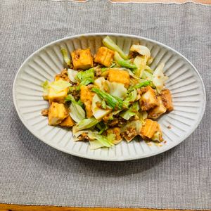 363599の作ってみた!投稿(シャキ･シャキ♪キャベツと厚揚げの甘みそ肉そぼろ炒め)