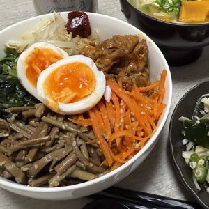 みーこの作ってみた!投稿(野菜たっぷりビビンバ)