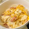 kiwiの作ってみた!投稿(5分で作るフライパンごはん！豆腐たまご丼)