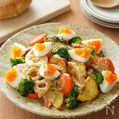 【温野菜ごまドレサラダ】寒い季節も栄養たっぷり