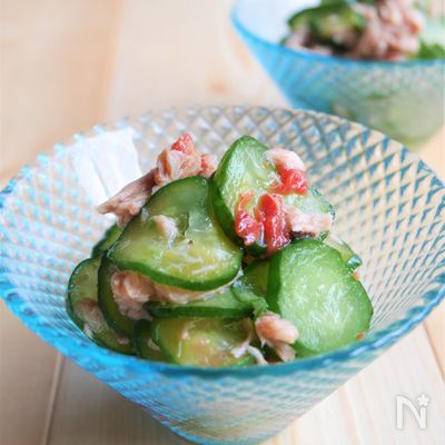 【らくレピ】梅めんつゆのパリパリきゅうり
