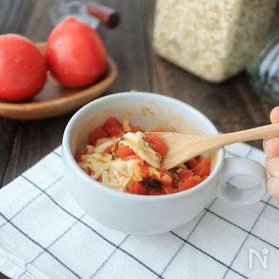 【レンチン】オートミールのトマトカレードリア