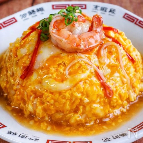 とろとろ〜っ♡【カニカマとえびの天津飯】