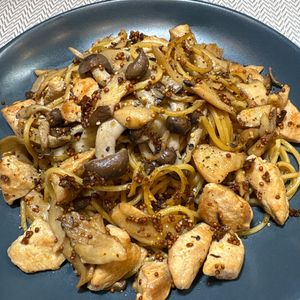 楽ラク手抜キッチン🐶🐾の作ってみた!投稿(レストランのような味わい♪きのこの粒マスタードパスタ)