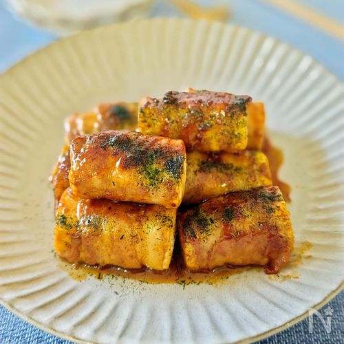【焼き豆腐の豚バラ肉巻き】豆腐でボリュームアップ。ヘルシー♪