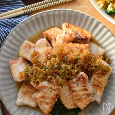 まるでお肉のように柔らかジューシー♪カジキde油淋鶏♪