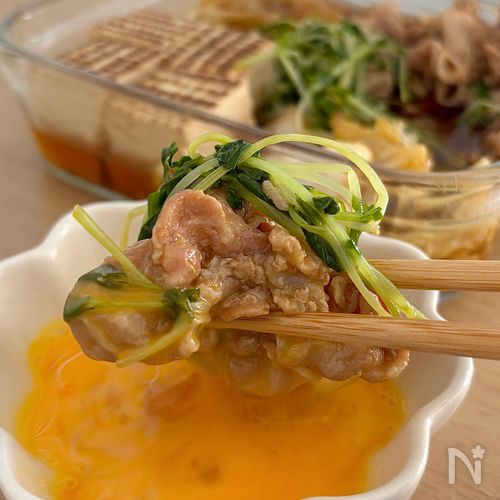 レンジで作る『豚バラすき煮』