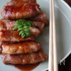 筍肉巻きのオイスター照り焼き。