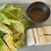 豆腐とキャベツのそぼろあんの工程1