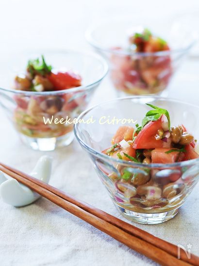 朝食に♪おつまみに♪トマト納豆