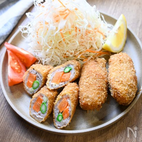 簡単バッター液で！《野菜の肉巻きフライ》
