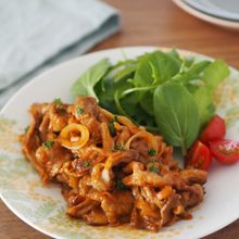 子どもが完食♩豚こまポークチャップ