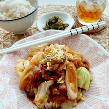 ラー油でちょい辛、豚キャベツの甜麺醤いため