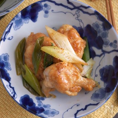 ねぎで温活♡調味料はポン酢だけ！手羽元と長ねぎの炒め煮
