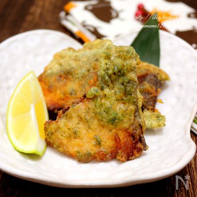 鰤の磯辺天ぷら・レモン風味。
