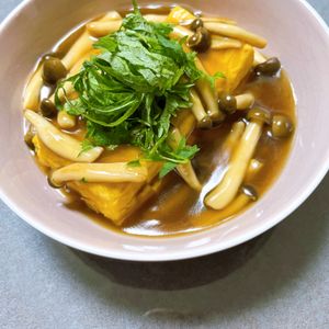 かえるの作ってみた!投稿(とろ〜り美味しい♡『だし巻き卵のきのこあんかけ』)