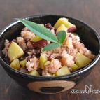 【さつまいも入り赤飯】レンジで簡単！もちもち♡ほくほく♡