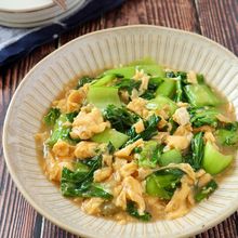 青梗菜と卵のふんわりオイスターあんかけ