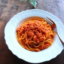 カニのトマトクリームワンポットパスタ