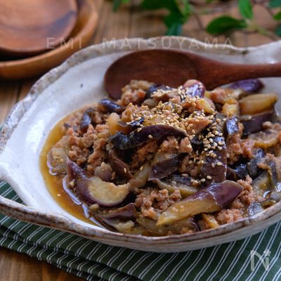 調味料一律大さじ1*レンチンなす肉味噌*