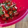 ウサちゃんの作ってみた!投稿(簡単おいしい☆やみつき『豆苗とミニトマトとハムの旨味サラダ』)