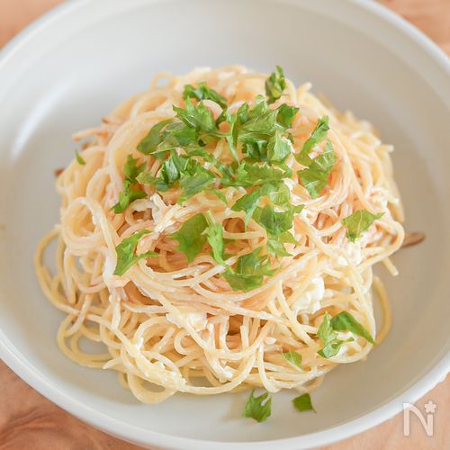 にんにく香る♪クリームチーズとみそのパスタ