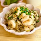 簡単10分♡エビとしめじの塩こうじレモン炒め