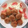 milkの作ってみた!投稿(チリソースで絶品♡【ふわふわはんぺん肉団子】混ぜて焼くだけ)