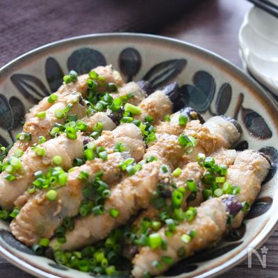 【なすの豚巻き柚子胡椒ごまポン】たれが絶品!なすはとろ旨♪