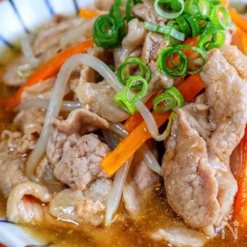 10分でできる♪【豚こまともやしにんじんの甘酢あん】
