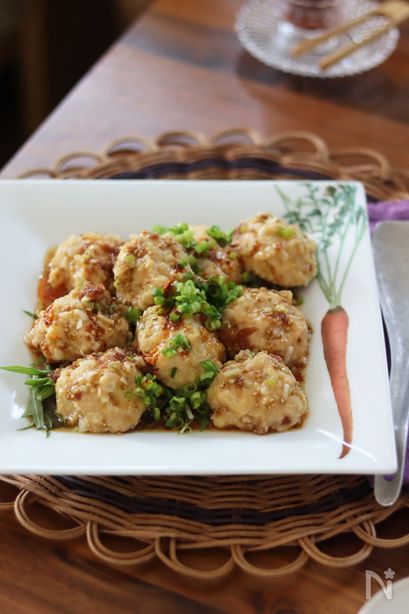 【レンジ調理】蒸し肉団子の梅だれ和え