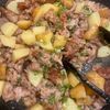 kkkの作ってみた!投稿(ワンパン10分!【豚こま肉とじゃがいものガリバタ醤油炒め】)