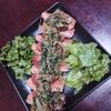 バルの作ってみた!投稿(食べる玉ねぎドレッシング　サーモンとトマトの和風サラダ　)