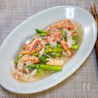 優しい味わい「グリーンアスパラの蟹あんかけ」