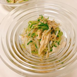 りんの作ってみた!投稿(ササミともやしときゅうりの味噌だれ和え【梅雨バテにおすすめ】)