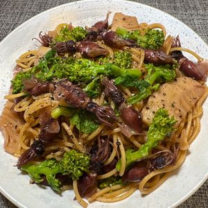 楽ラク手抜キッチン🐶🐾の作ってみた!投稿(ホタルイカと春野菜の和風パスタ)