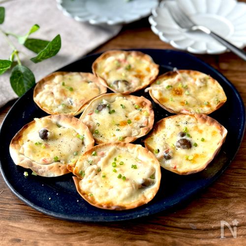 餃子の皮で!カニクリームピザ