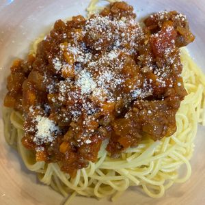 くだもの大好き🧡の作ってみた!投稿(トマト缶で☆お手軽ミートソースパスタ)