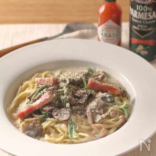 【再現】サイゼリヤの!きのことほうれん草のクリームパスタ♪