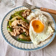 豚こま肉で和風ガパオ。