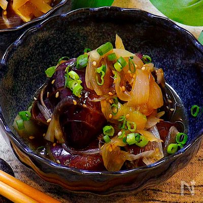 【レンジで簡単!!】たまねぎとナスのナムル