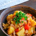 レンジで完結！！鶏ひき肉で味染み肉じゃが