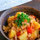 レンジで完結！！鶏ひき肉で味染み肉じゃが