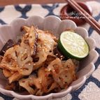 ちょこっと副菜＊シャキシャキれんこんときのこのおかかマヨ炒め