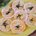 餃子の皮で明太クリームピザ