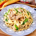 【豚にら玉の上海風焼きそば】ふわふわたまごが美味しい♪