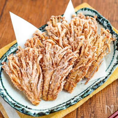 【カリッと生姜醤油えのき揚げ】やみつきおつまみ♬︎